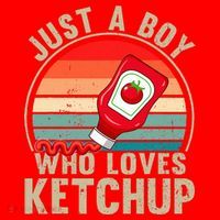 Just a Boy Who Loves Ketchup Catsup Condiment Lover Santa Hat thumb 1