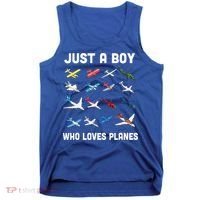 Just A Boy Who Loves Planes Tank Top thumb 0