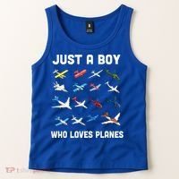 Just A Boy Who Loves Planes Tank Top thumb 2