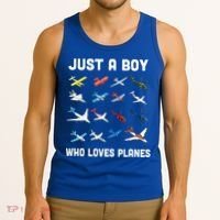 Just A Boy Who Loves Planes Tank Top thumb 3
