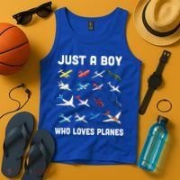 Just A Boy Who Loves Planes Tank Top thumb 4