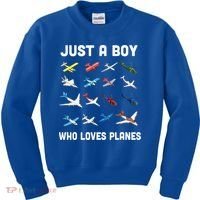 Just A Boy Who Loves Planes Kids Sweatshirt thumb 0