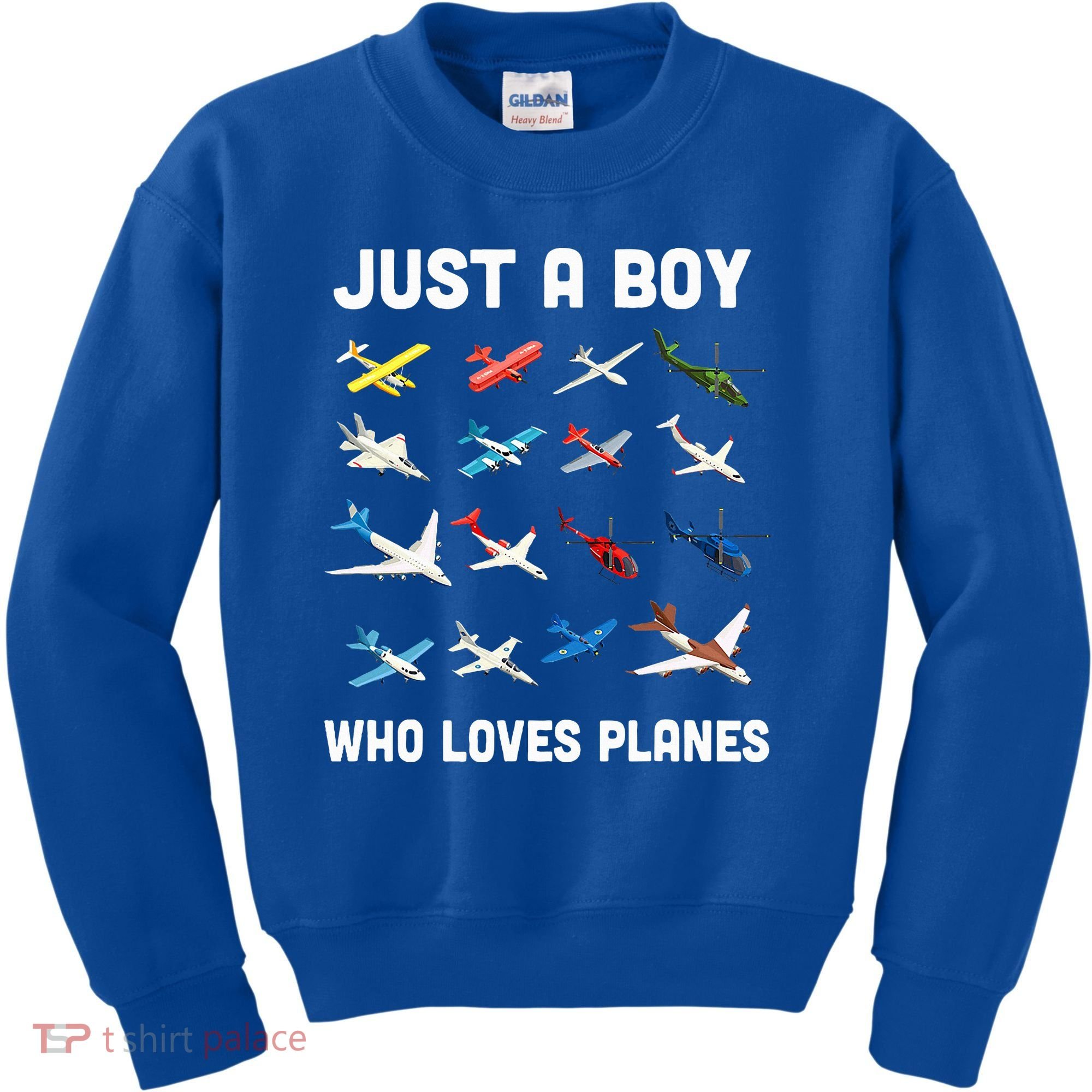 Just A Boy Who Loves Planes Kids Sweatshirt