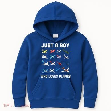 Just A Boy Who Loves Planes Kids Hoodie