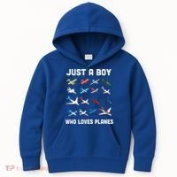 Just A Boy Who Loves Planes Kids Hoodie thumb 0