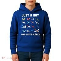 Just A Boy Who Loves Planes Kids Hoodie thumb 4