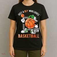 Just A Boy Who Loves Basketball T-Shirt thumb 4