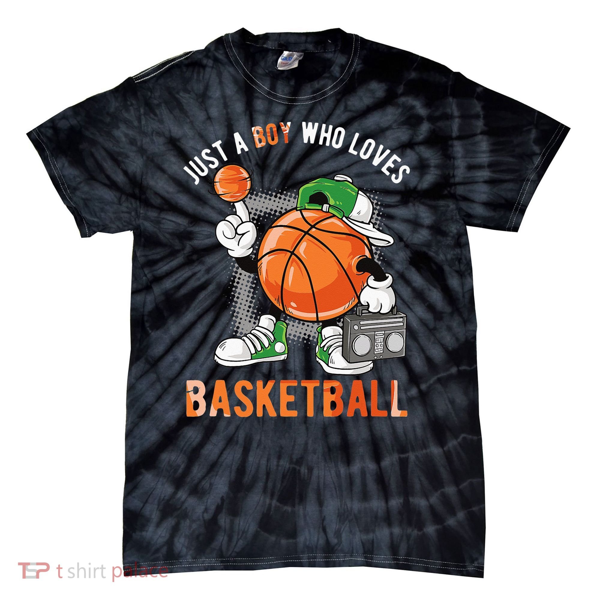 Just A Boy Who Loves Basketball Tie-Dye T-Shirt