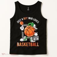 Just A Boy Who Loves Basketball Tank Top thumb 2