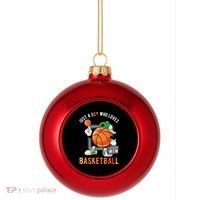 Just A Boy Who Loves Basketball Plastic Christmas Ball Ornament thumb 0