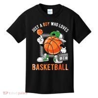 Just A Boy Who Loves Basketball Kids T-Shirt thumb 0