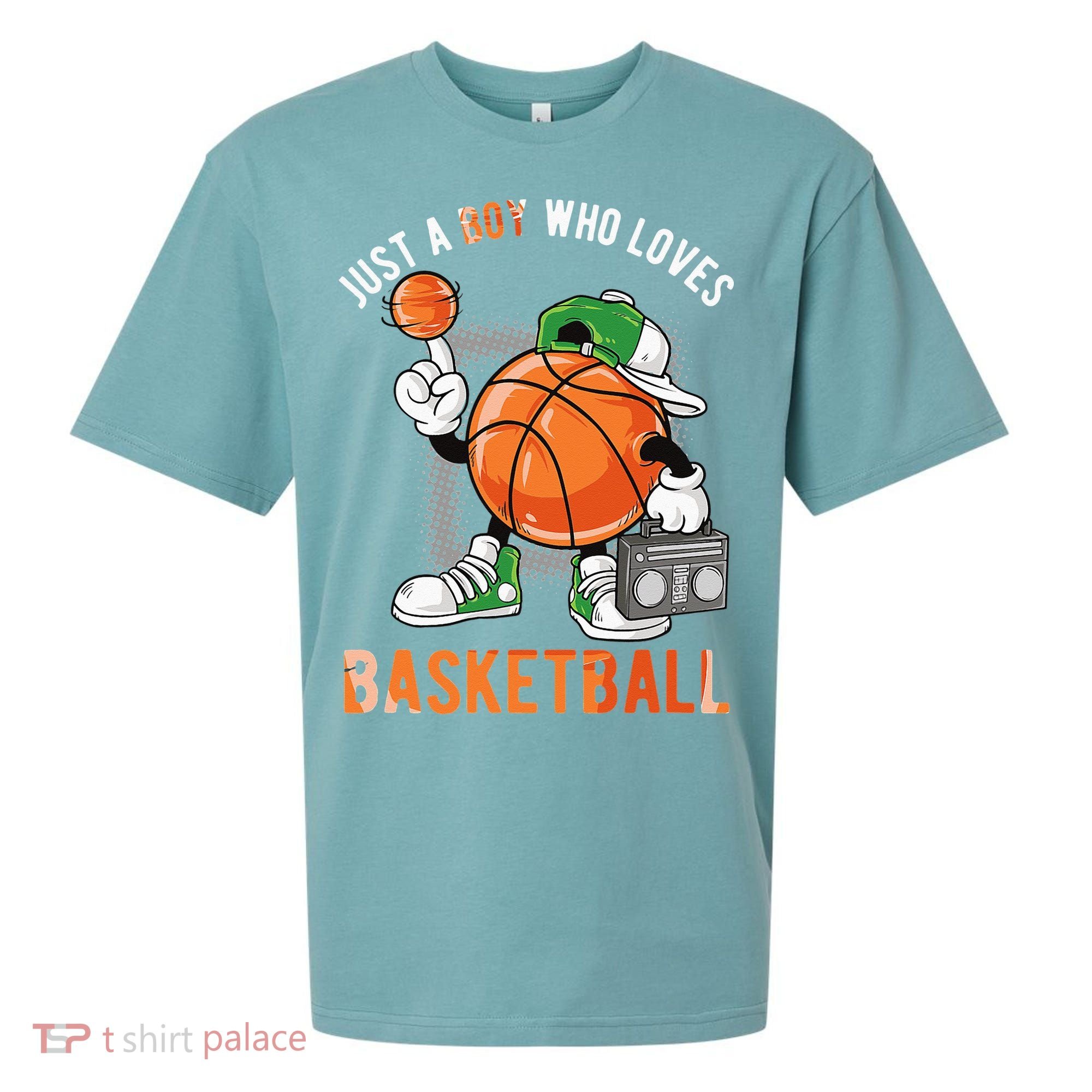 Just A Boy Who Loves Basketball Sueded Cloud Jersey T-Shirt