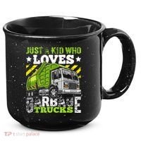 Just A Boy Who Loves Garbage Trucks Funny 15oz Campfire Ceramic Mug thumb 0
