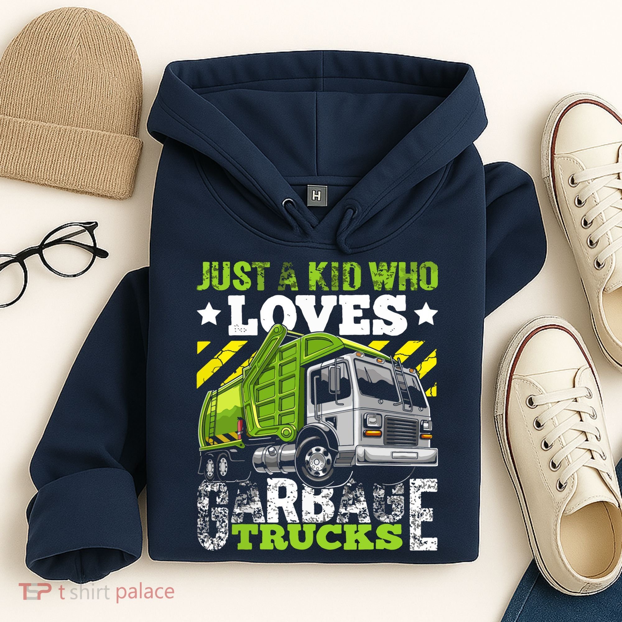 Just A Boy Who Loves Garbage Trucks Funny Hoodie