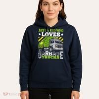Just A Boy Who Loves Garbage Trucks Funny Hoodie thumb 5