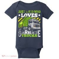 Just A Boy Who Loves Garbage Trucks Funny Baby Bodysuit thumb 0