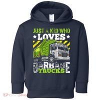 Just A Boy Who Loves Garbage Trucks Funny Toddler Hoodie thumb 0
