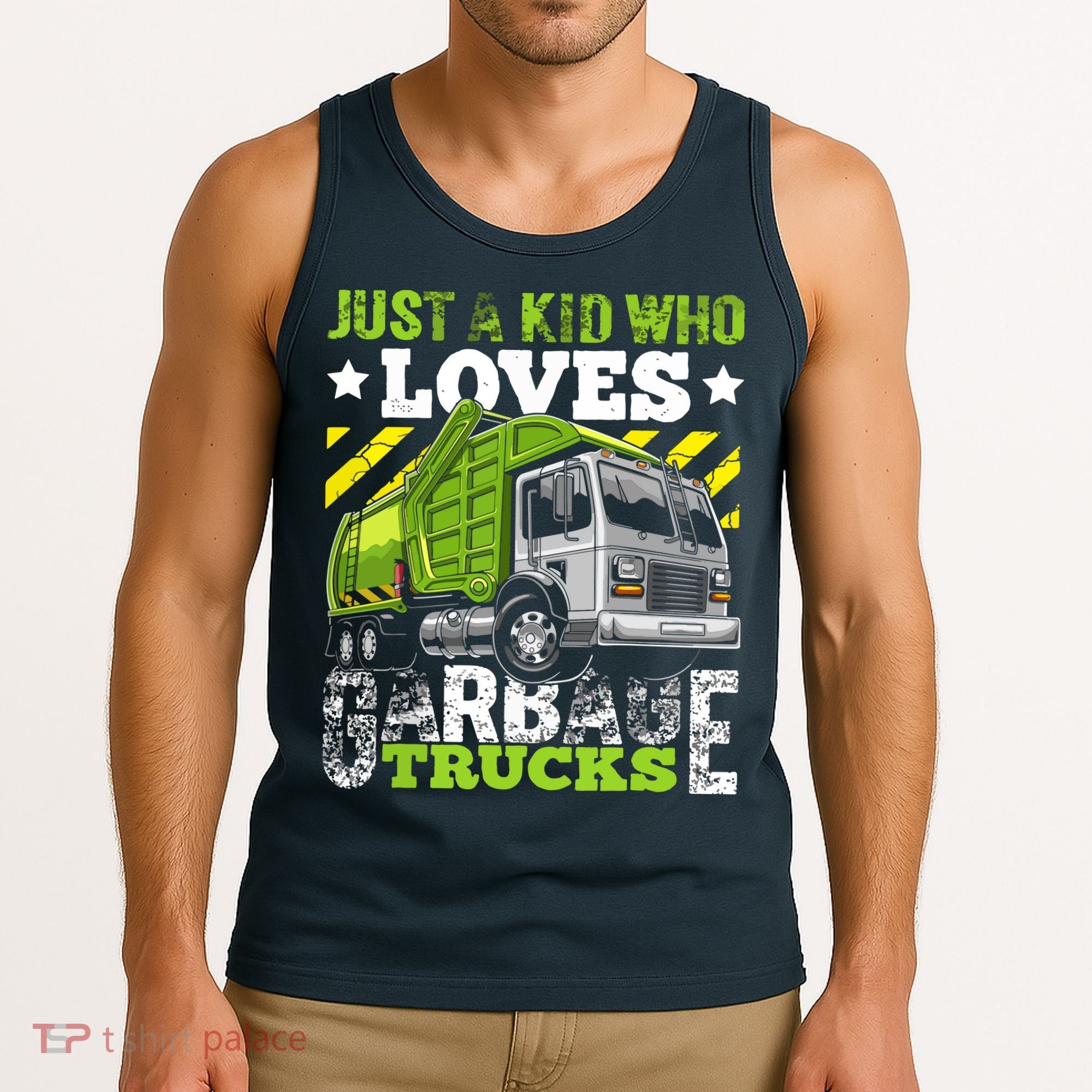 Just A Boy Who Loves Garbage Trucks Funny Tank Top