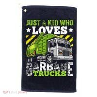 Just A Boy Who Loves Garbage Trucks Funny Golf Towel thumb 0