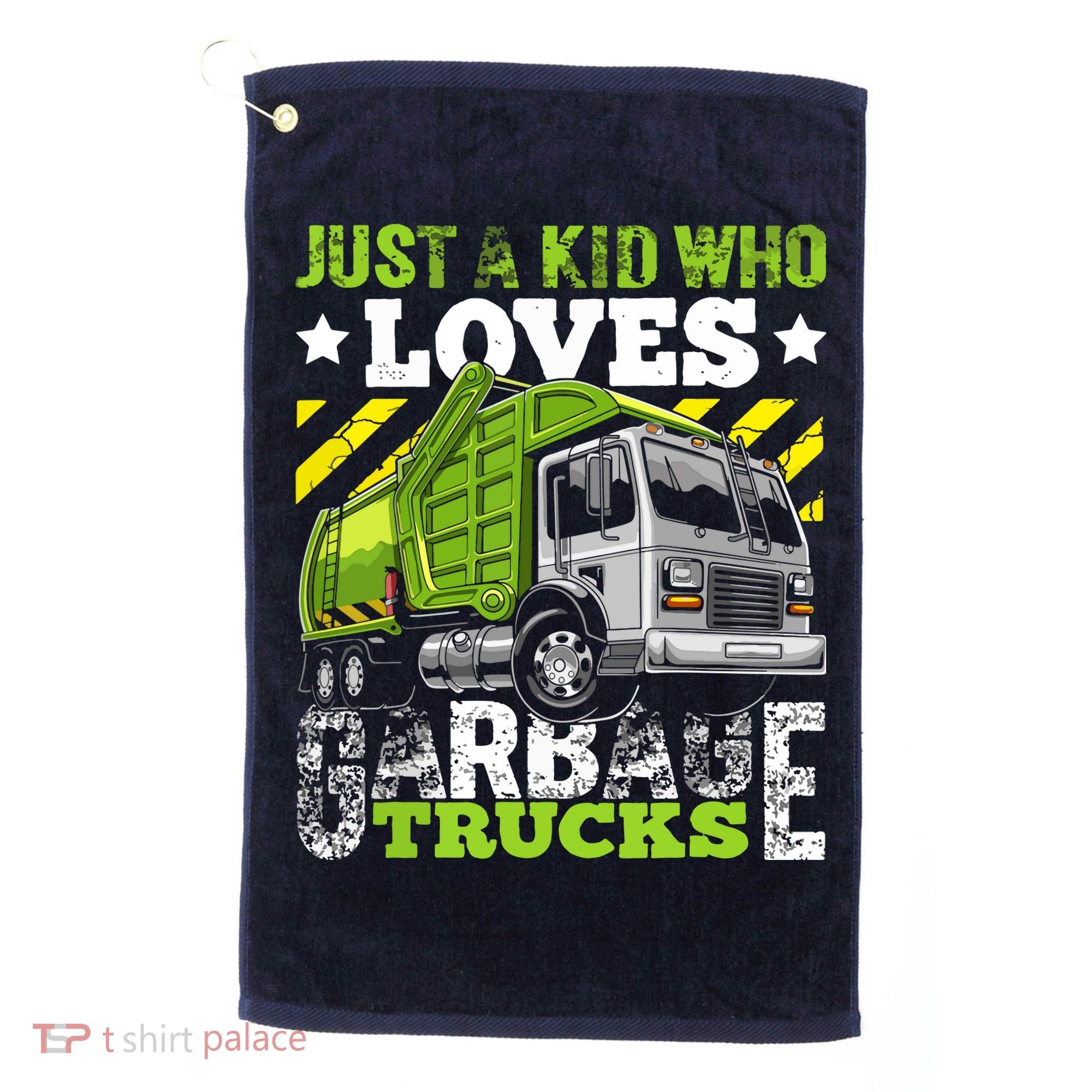 Just A Boy Who Loves Garbage Trucks Funny Golf Towel