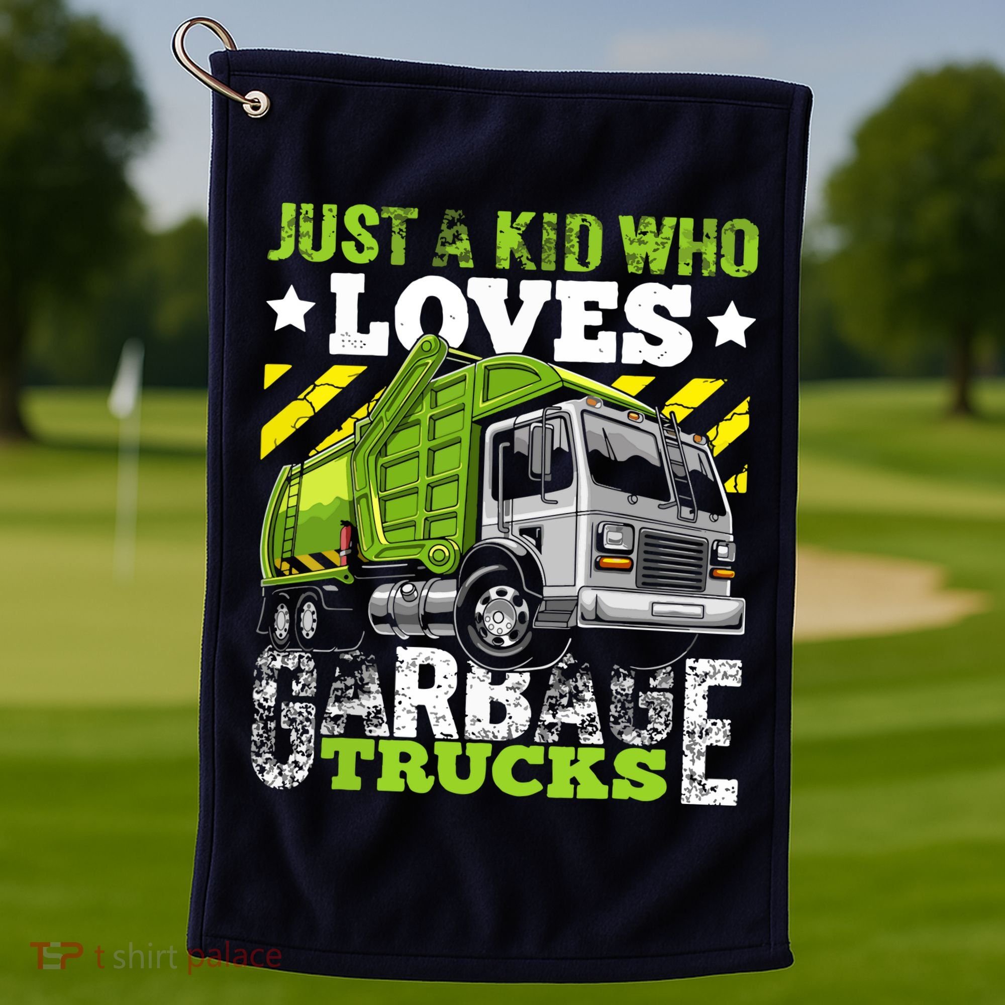 Just A Boy Who Loves Garbage Trucks Funny Golf Towel