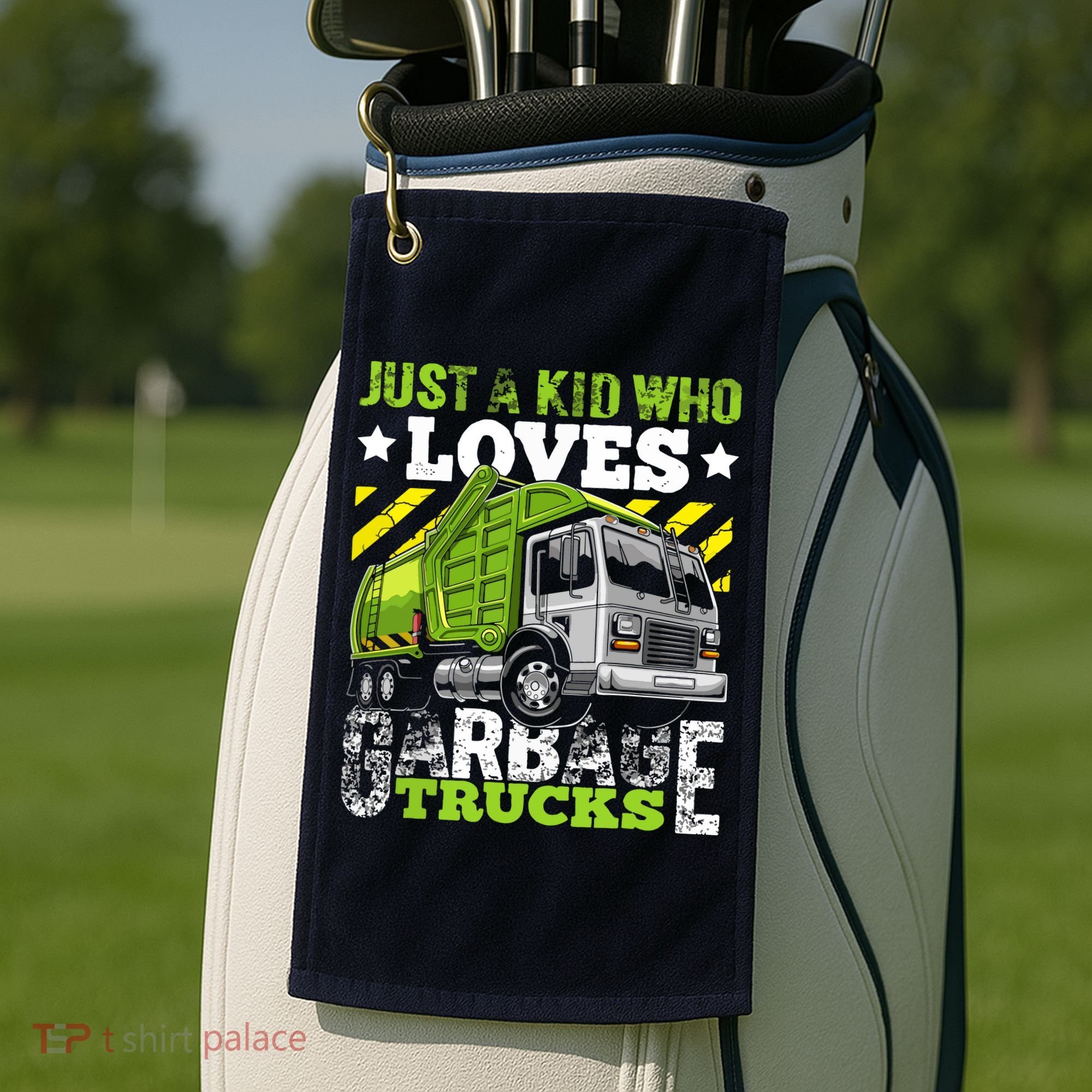 Just A Boy Who Loves Garbage Trucks Funny Golf Towel