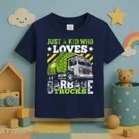 Just A Boy Who Loves Garbage Trucks Funny Toddler T-Shirt thumb 3