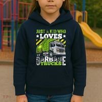 Just A Boy Who Loves Garbage Trucks Funny Kids Hoodie thumb 3