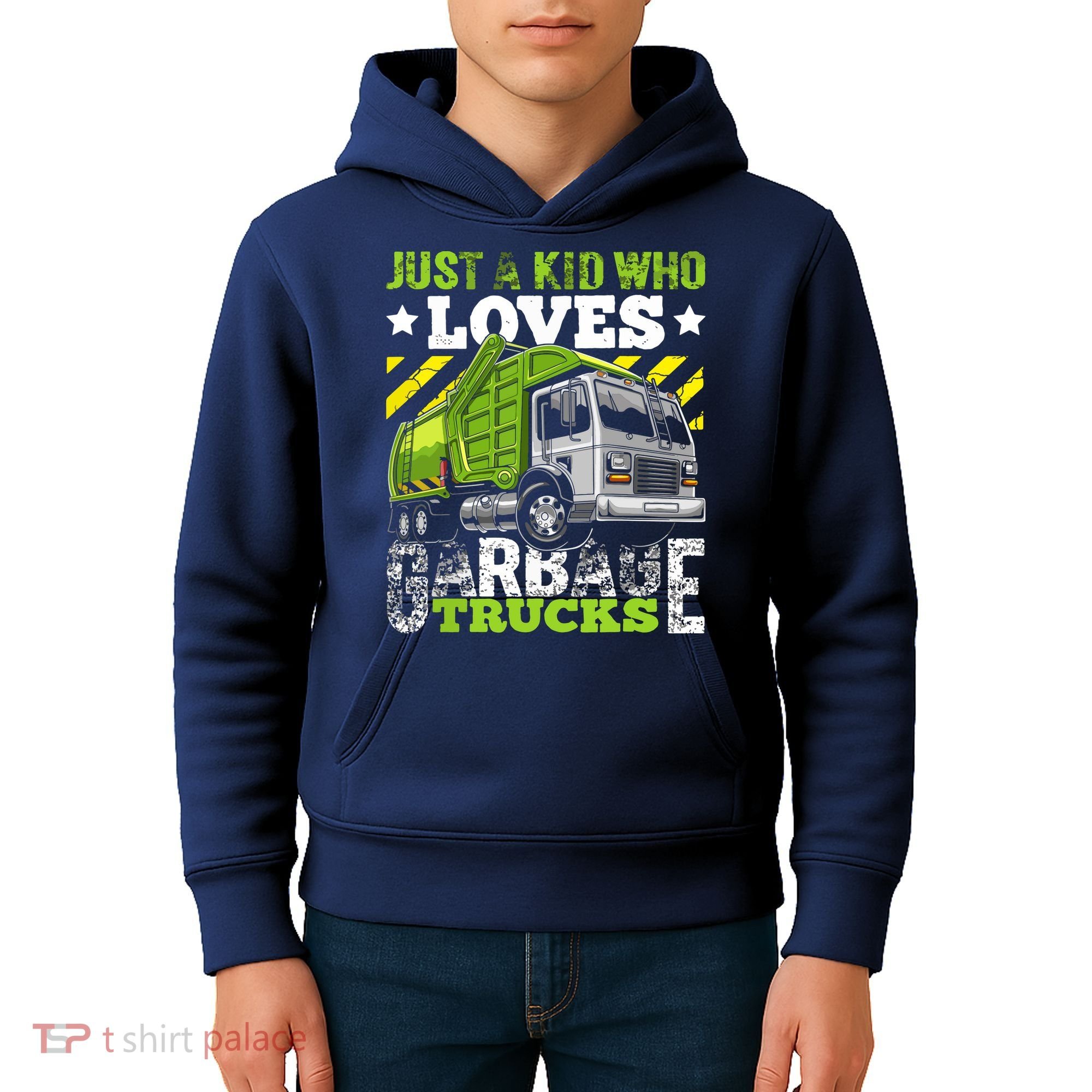 Just A Boy Who Loves Garbage Trucks Funny Kids Hoodie