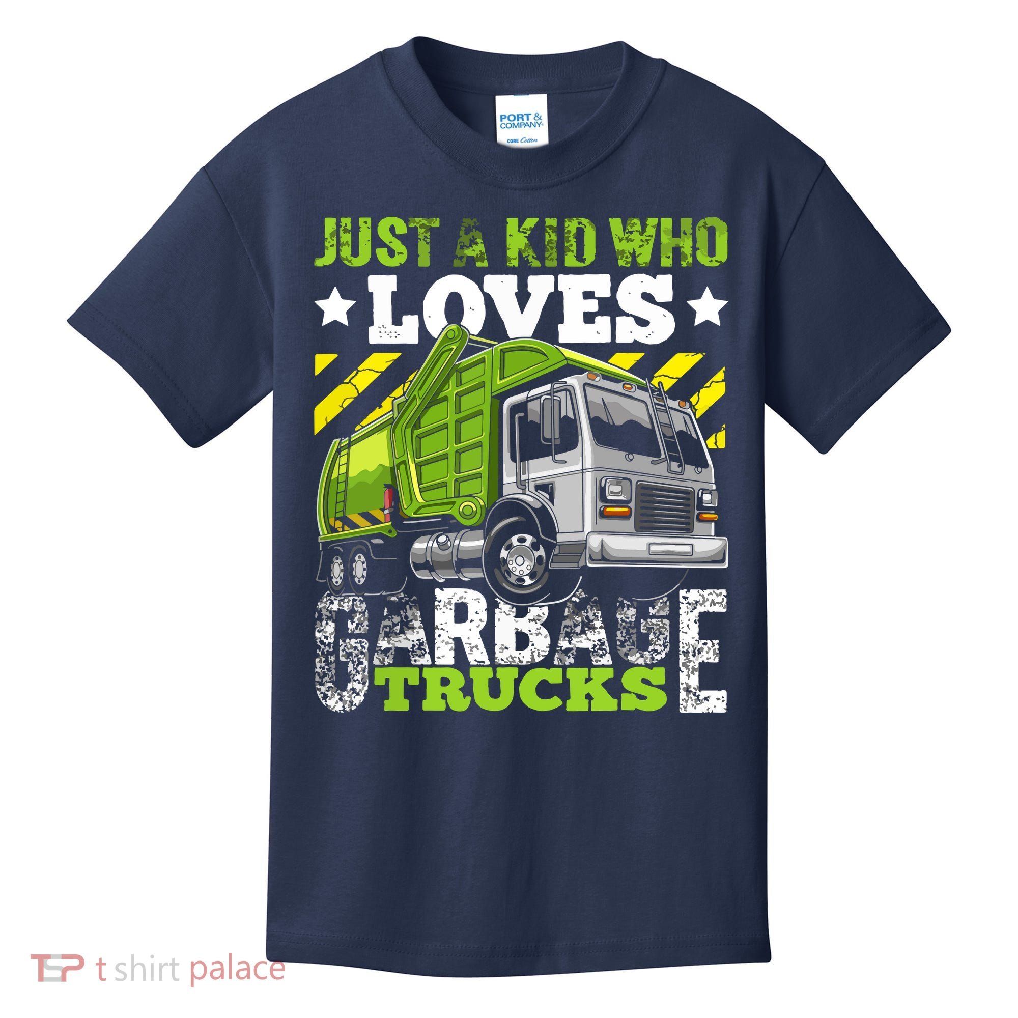 Just A Boy Who Loves Garbage Trucks Funny Kids T-Shirt