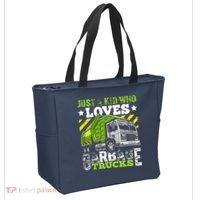 Just A Boy Who Loves Garbage Trucks Funny Tote Bag thumb 2