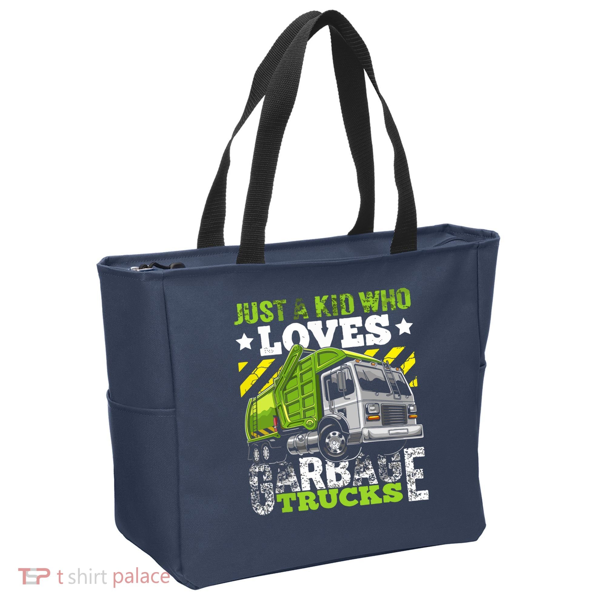 Just A Boy Who Loves Garbage Trucks Funny Tote Bag