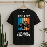 Just A Boy Who Loves Tractors Farm Lifestyle Boy T-Shirt thumb 2