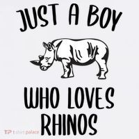 Just A Boy Who Loves Rhinos Animal Gift TShirt Funny RHINO T-Shirt thumb 7