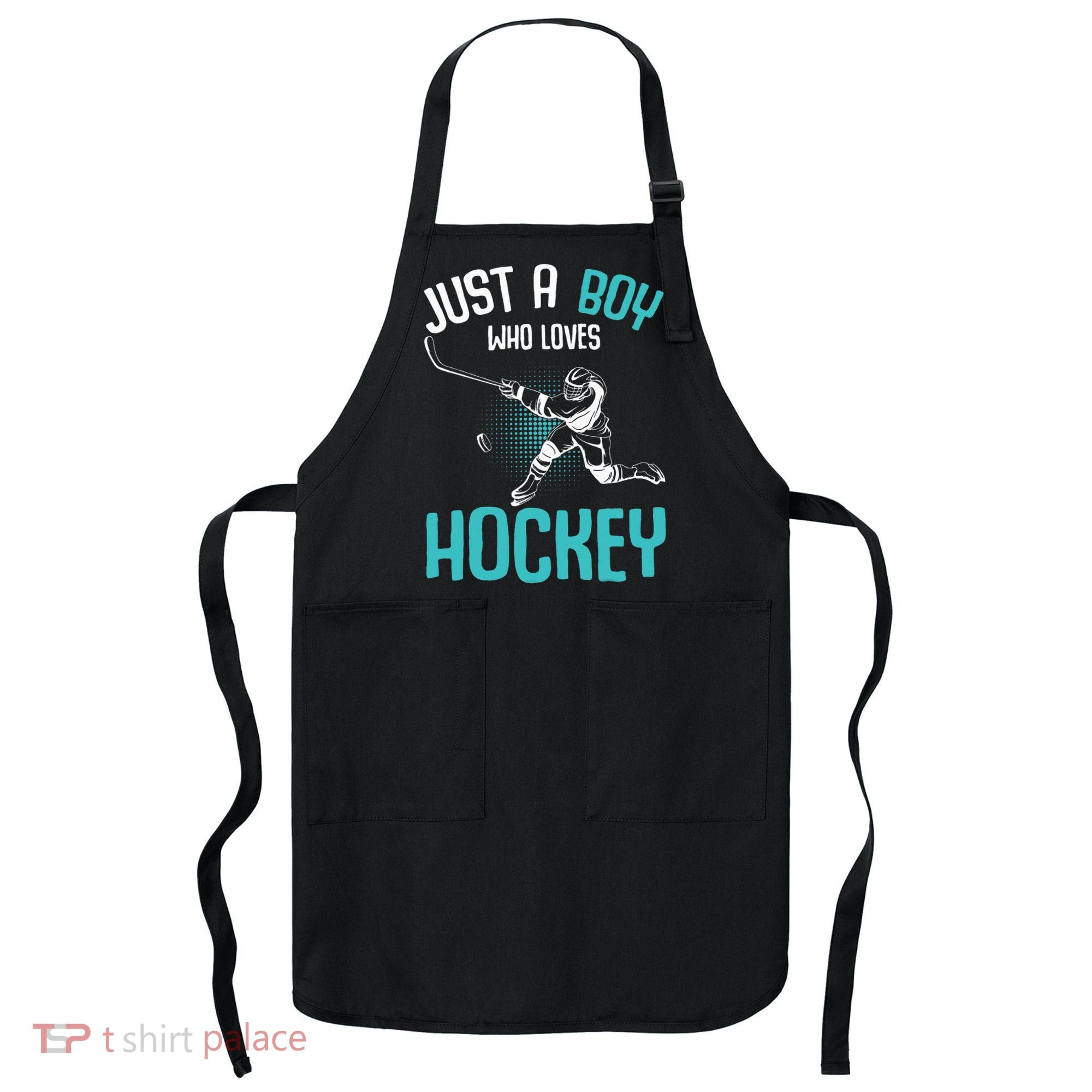 Just A Boy Who Loves Hockey Player Ice Hockey Apron