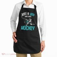 Just A Boy Who Loves Hockey Player Ice Hockey Apron thumb 2