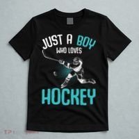 Just A Boy Who Loves Hockey Player Ice Hockey T-Shirt thumb 5