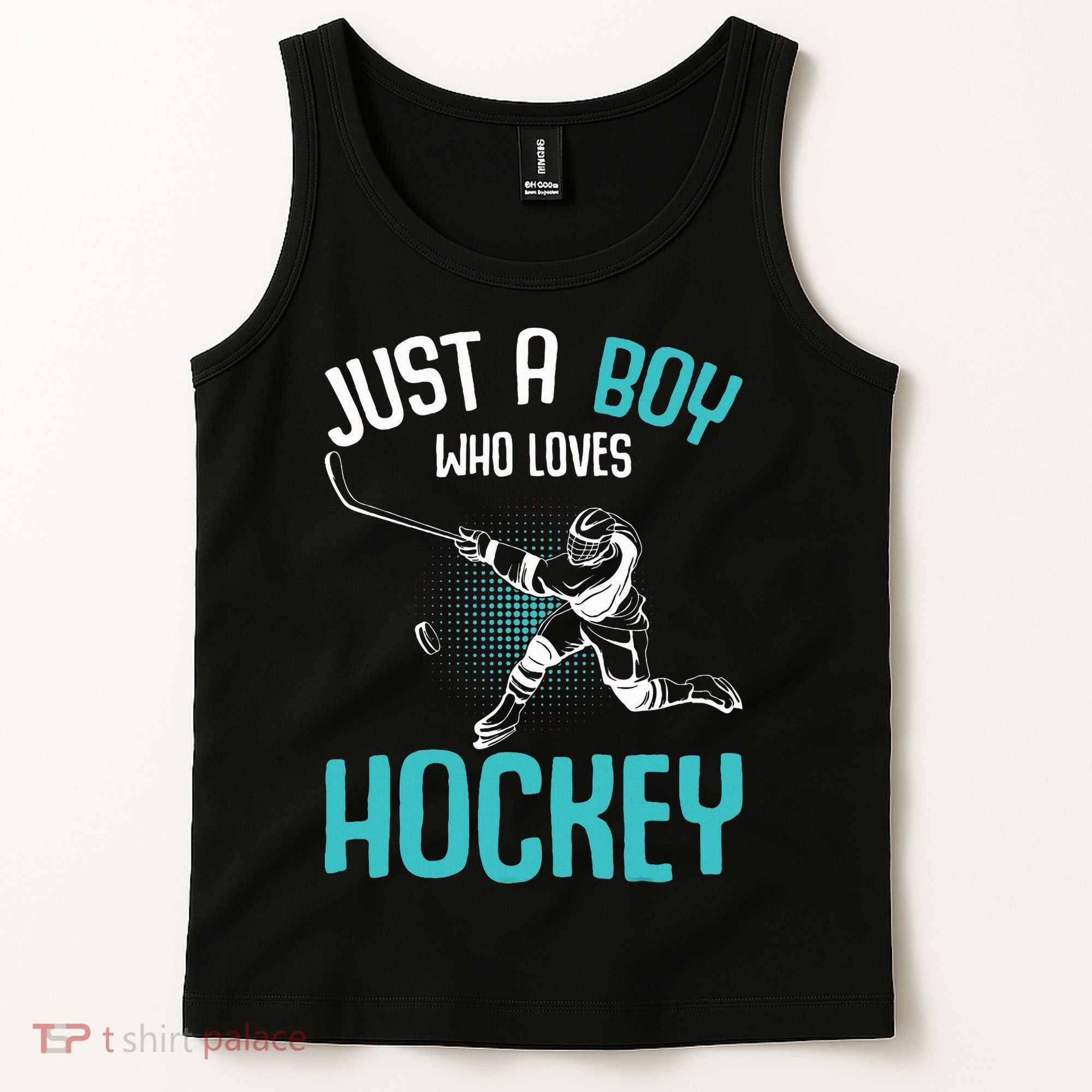 Just A Boy Who Loves Hockey Player Ice Hockey Tank Top