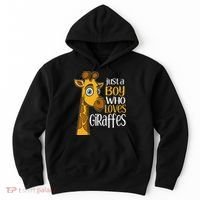 Just A Boy Who Loves Giraffes Funny Giraffe Hoodie thumb 0