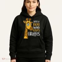 Just A Boy Who Loves Giraffes Funny Giraffe Hoodie thumb 5