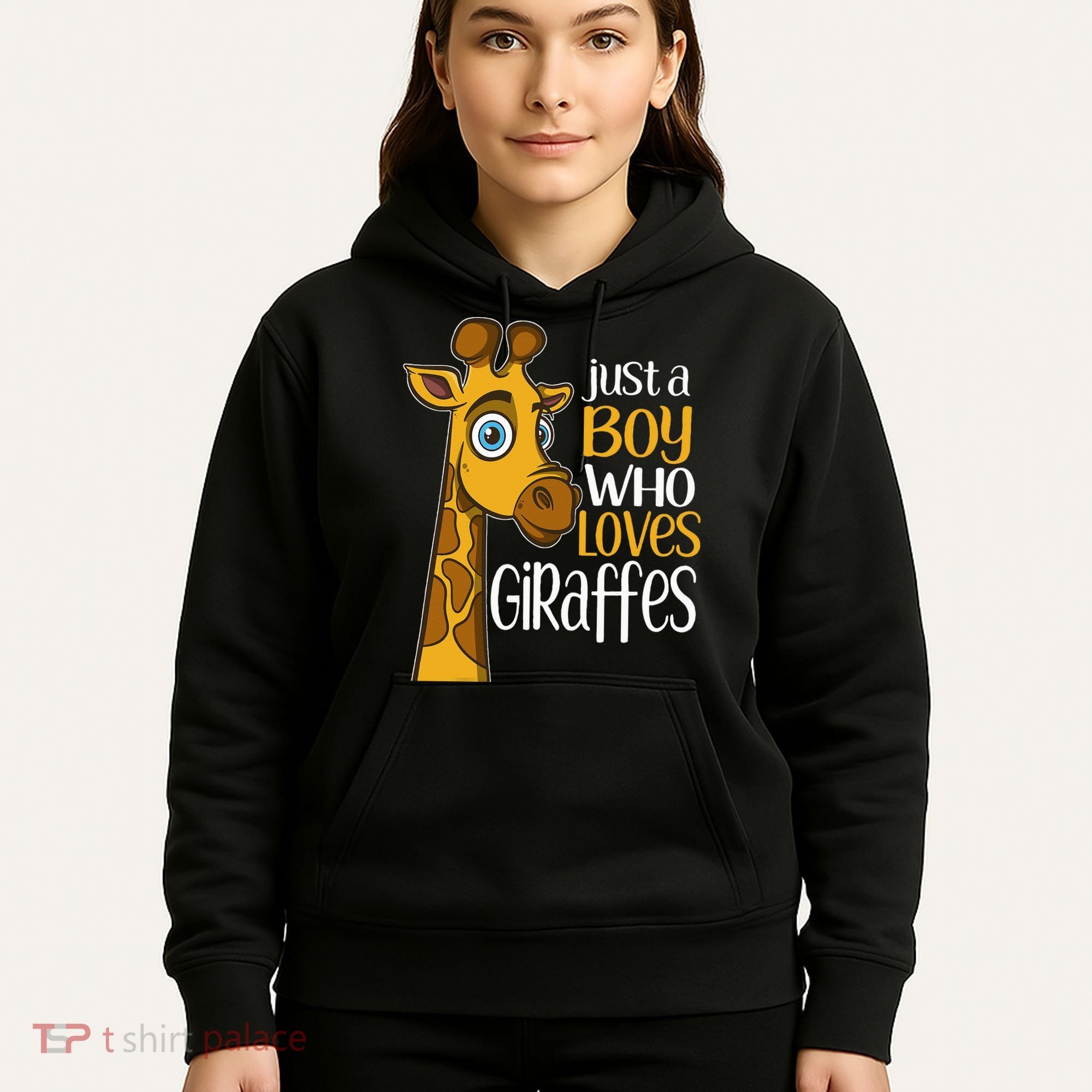 Just A Boy Who Loves Giraffes Funny Giraffe Hoodie