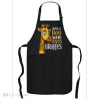 Just A Boy Who Loves Giraffes Funny Giraffe Apron thumb 0