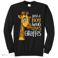 Just A Boy Who Loves Giraffes Funny Giraffe Sweatshirt thumb 0