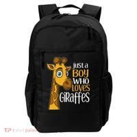 Just A Boy Who Loves Giraffes Funny Giraffe Backpack thumb 0