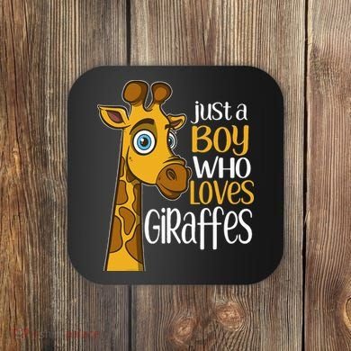 Just A Boy Who Loves Giraffes Funny Giraffe Coaster
