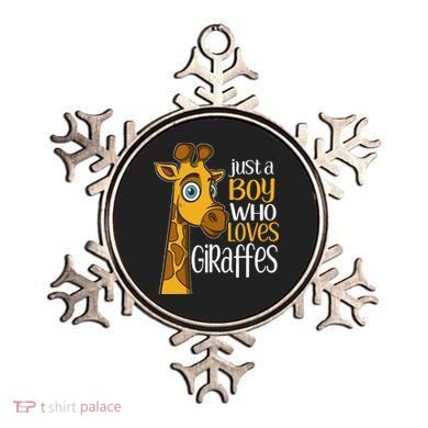 Just A Boy Who Loves Giraffes Funny Giraffe Ornament