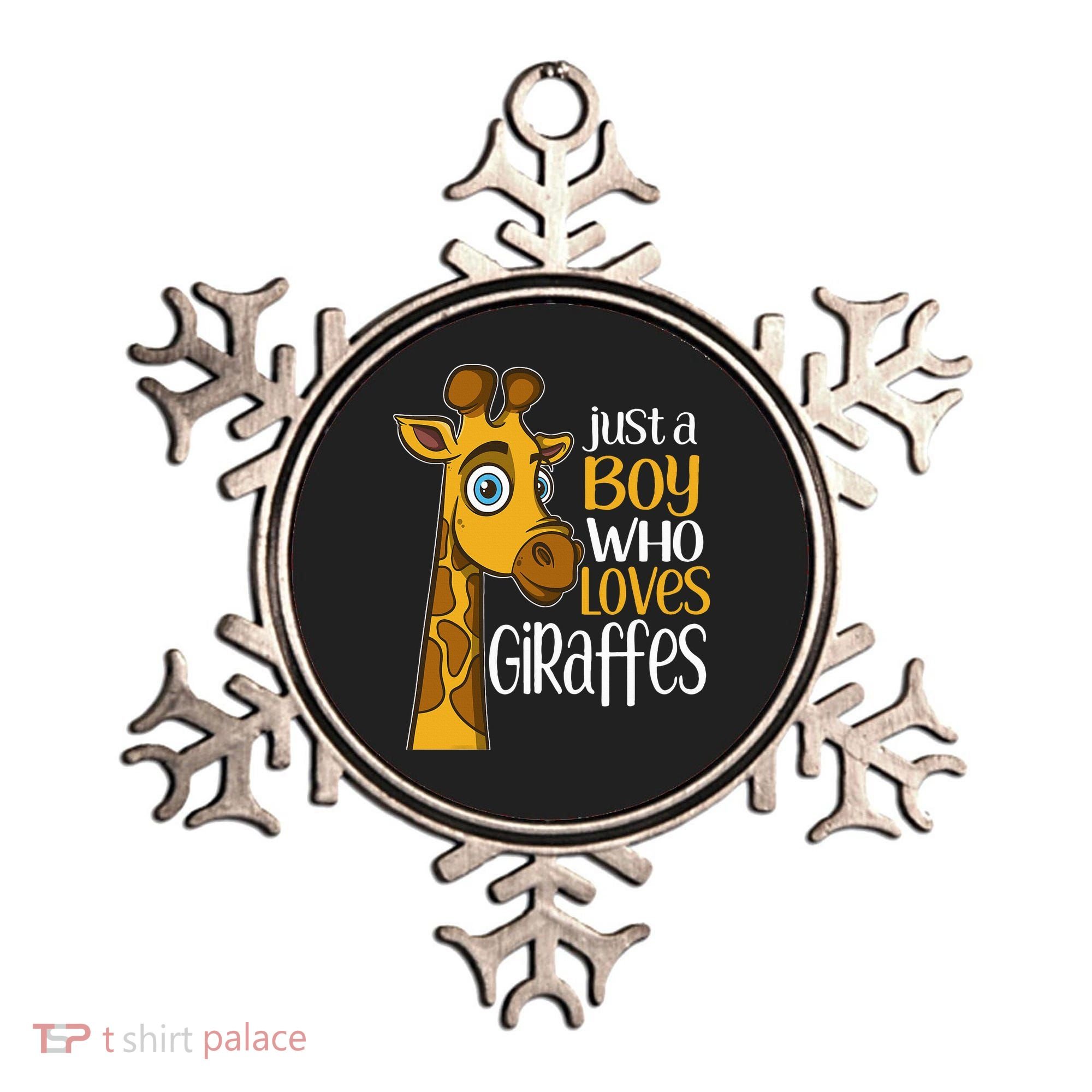 Just A Boy Who Loves Giraffes Funny Giraffe Ornament
