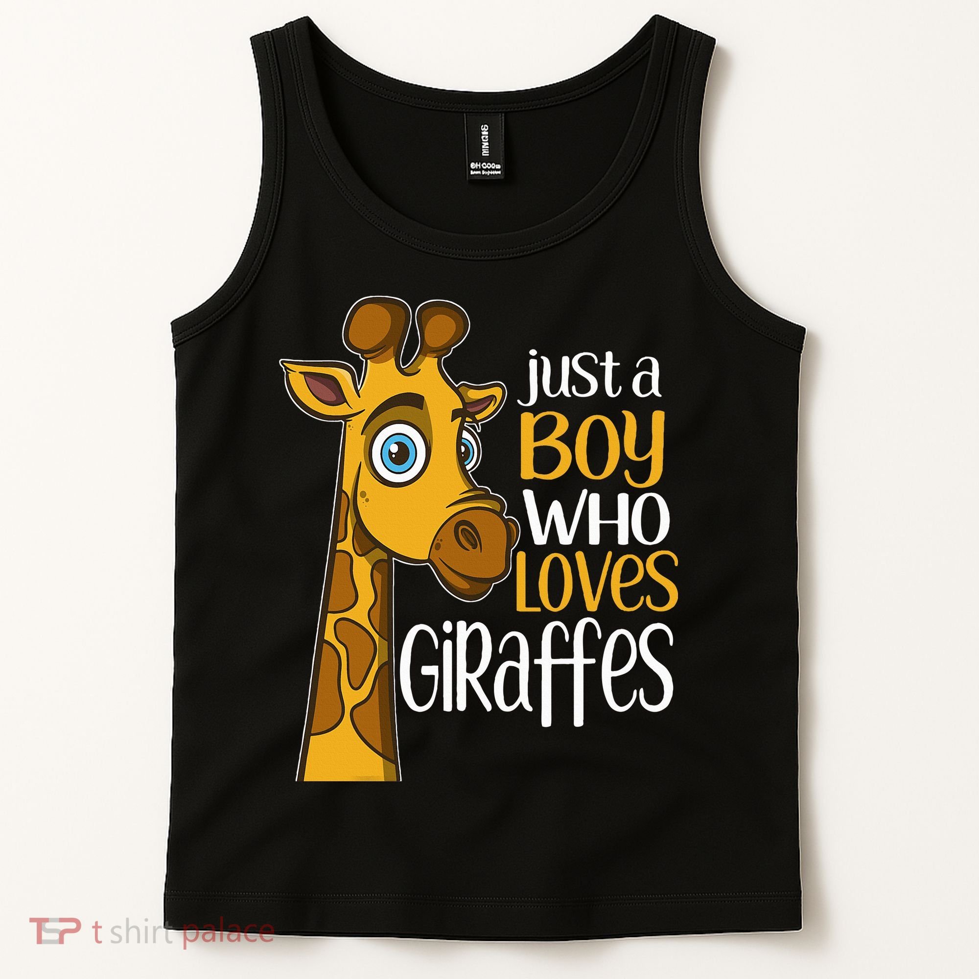Just A Boy Who Loves Giraffes Funny Giraffe Tank Top