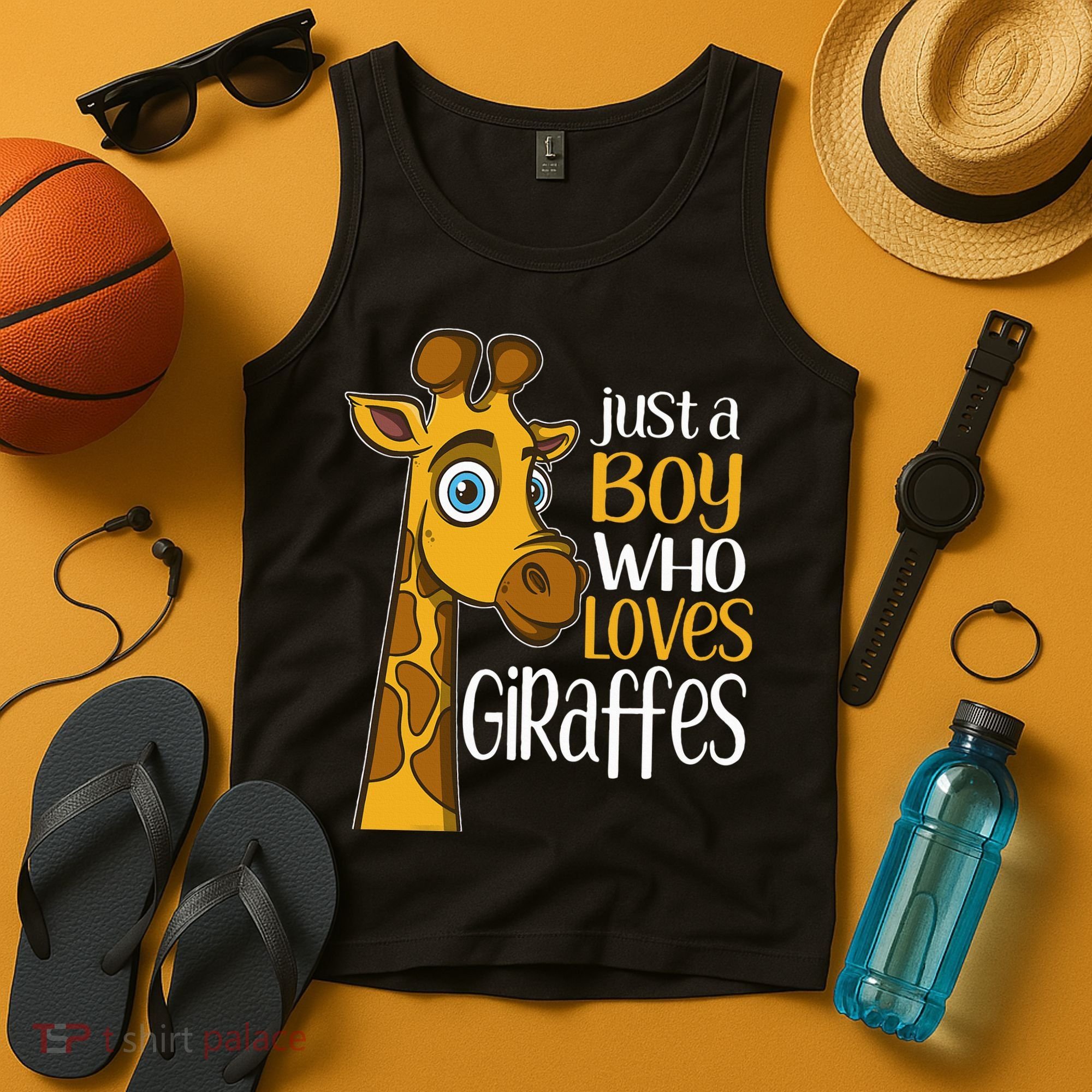 Just A Boy Who Loves Giraffes Funny Giraffe Tank Top
