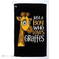 Just A Boy Who Loves Giraffes Funny Giraffe Golf Towel thumb 0